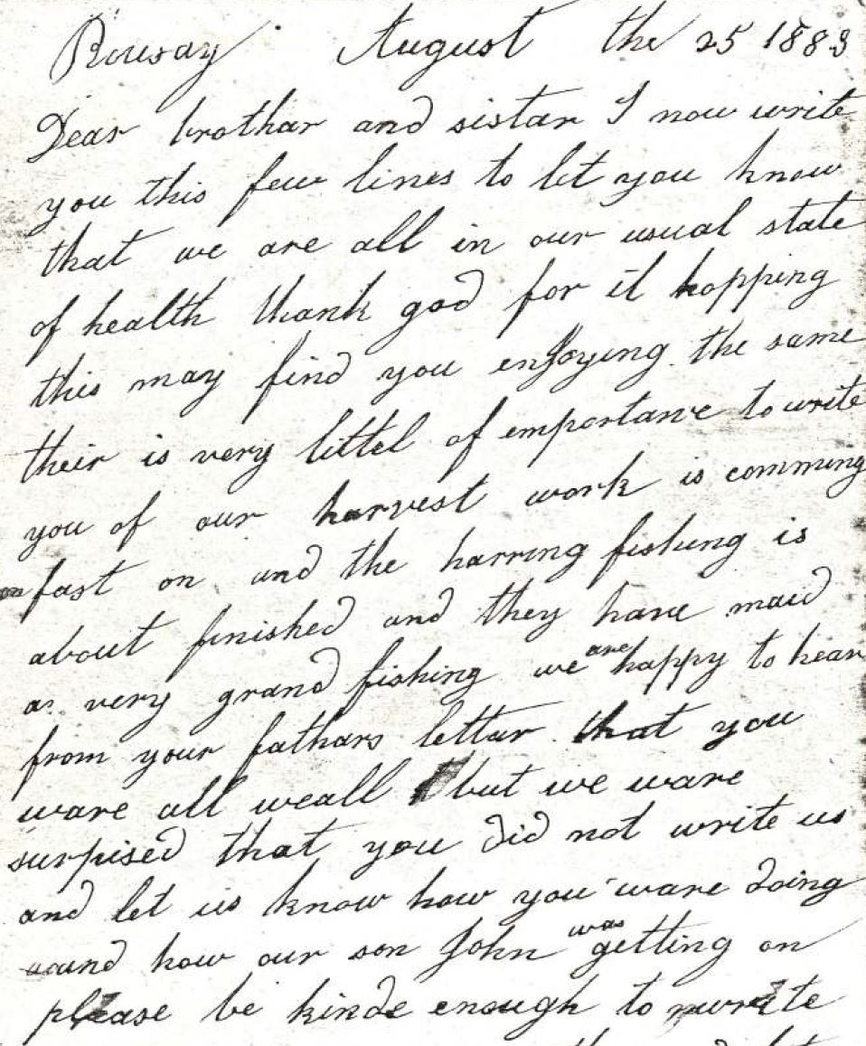 Collection of 19th Century letters - Rousay Remembered